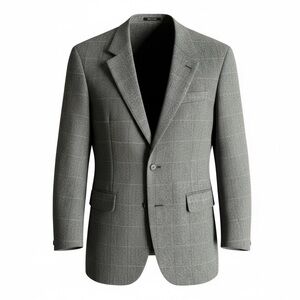 Lauren Ralph Lauren Lambs Wool Herringbone Sports Jacket Blazer Blue Plaid 42R